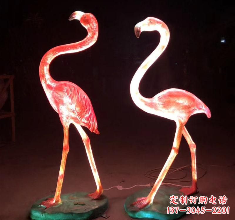 不锈钢动物火烈鸟雕塑