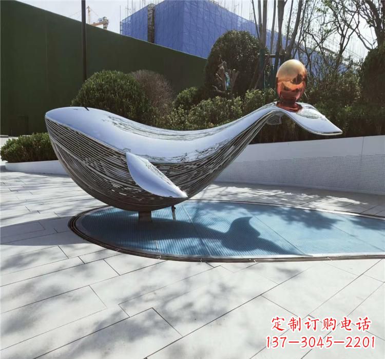 不锈钢动物镜面海豚雕塑