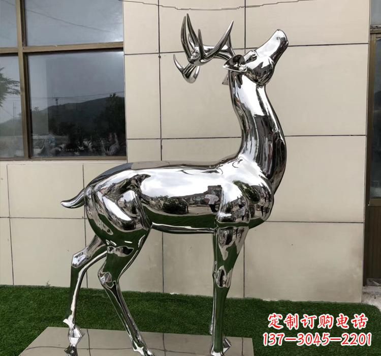 不锈钢动物梅花鹿雕塑