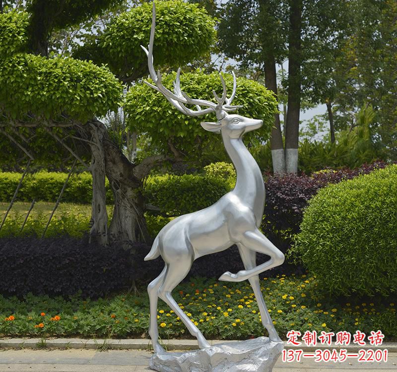 不锈钢动物艺术梅花鹿雕塑