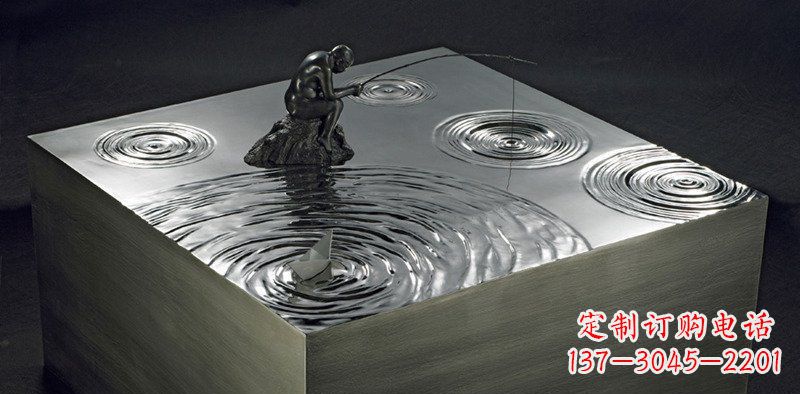 不锈钢独钓一方景观雕塑