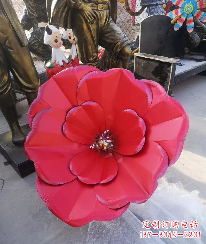 不锈钢锻造花朵雕塑广场景观雕塑