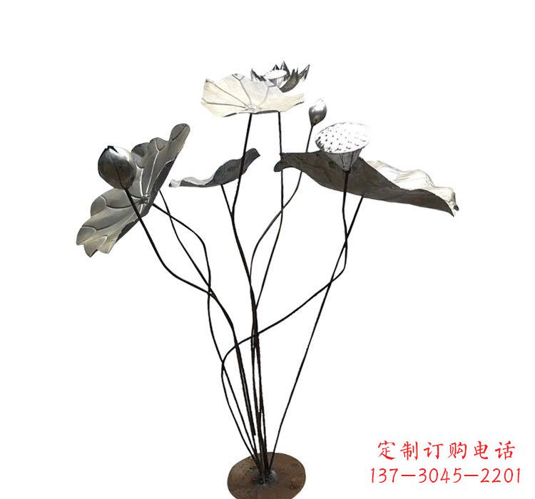 不锈钢锻造莲花雕塑