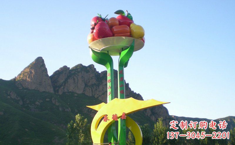 不锈钢制作的苹果雕塑 不锈钢制作的苹果雕塑