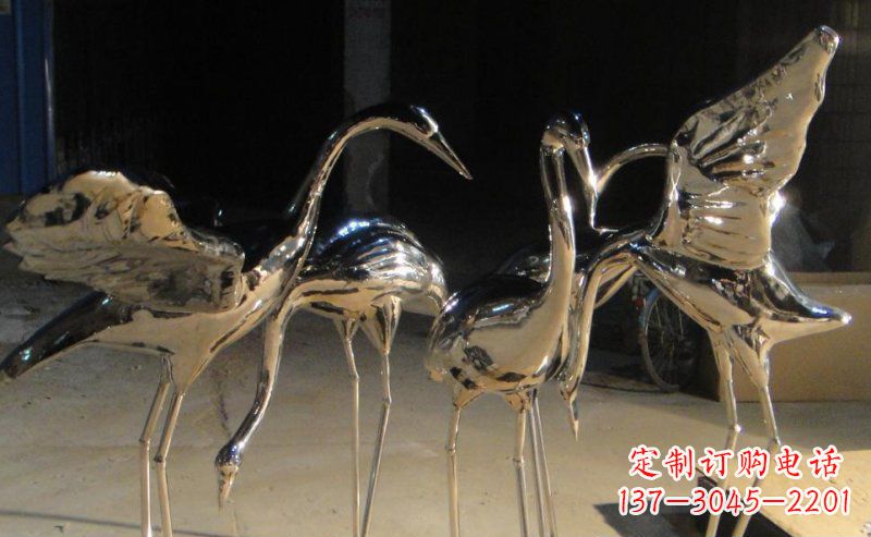 不锈钢锻造仙鹤雕塑