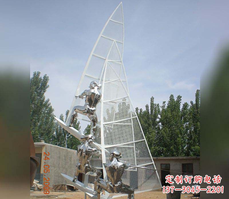 不锈钢帆船公园雕塑