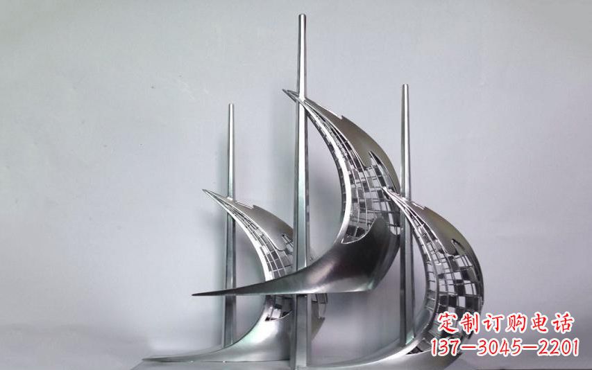 不锈钢帆船景观雕塑