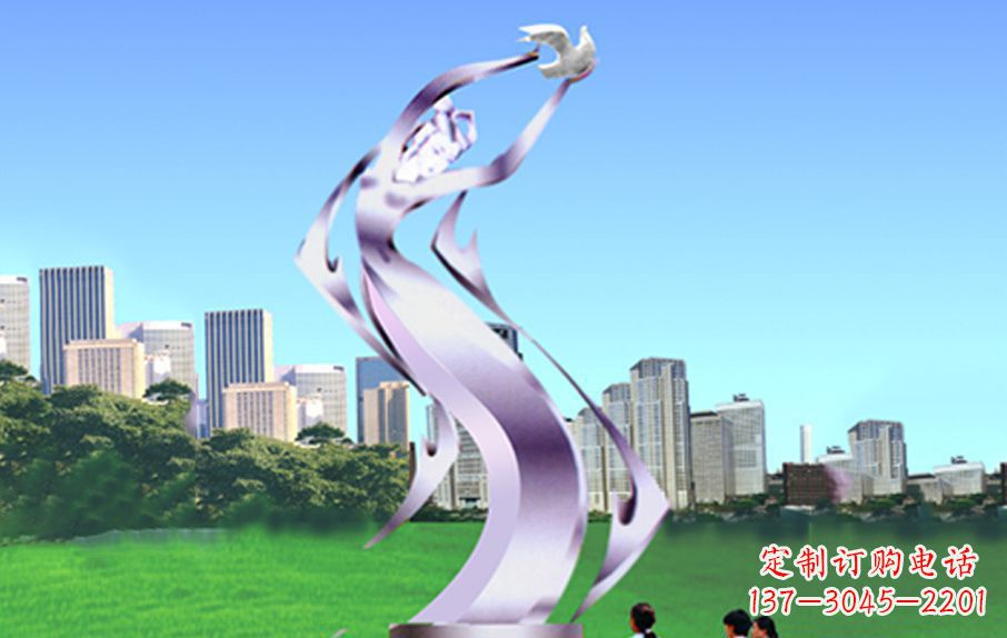 不锈钢放飞希望公园景观雕塑