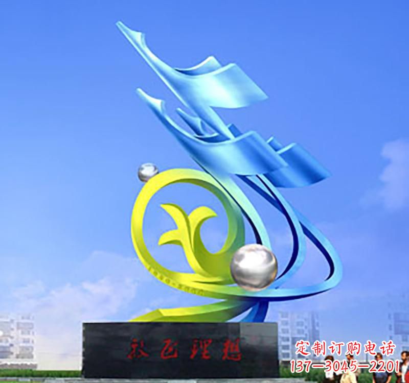 不锈钢放飞希望景观雕塑
