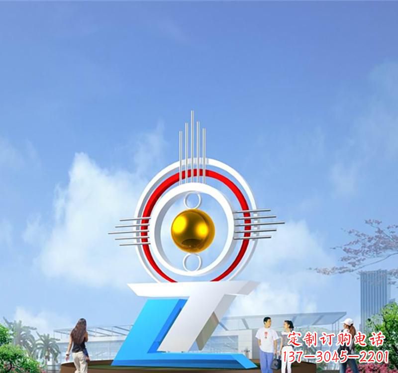 不锈钢放眼未来景观雕塑