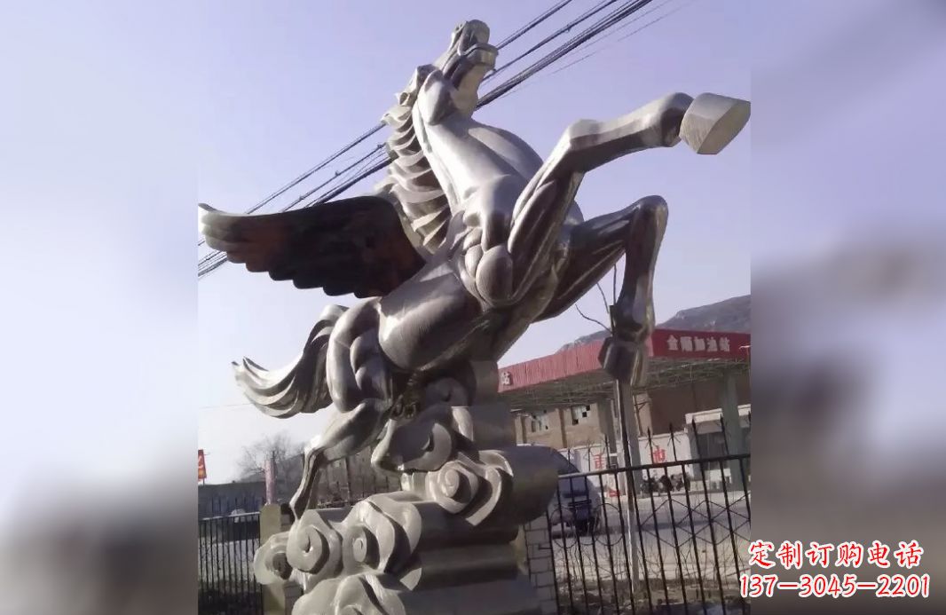 不锈钢飞马雕塑_2
