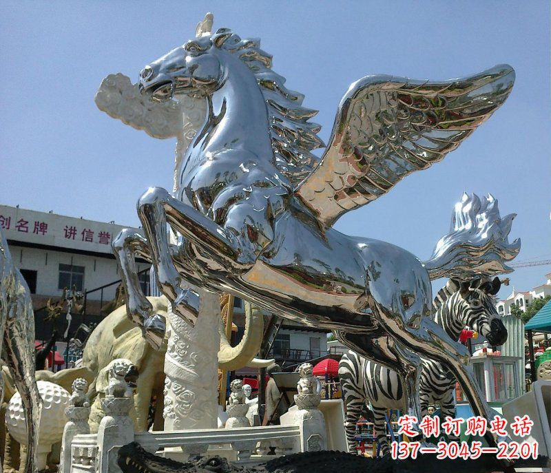 不锈钢飞马广场雕塑
