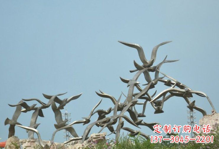 大雁雕塑 - 不锈钢/飞翔/大雁 大雁雕塑 - 不锈钢/飞翔/大雁