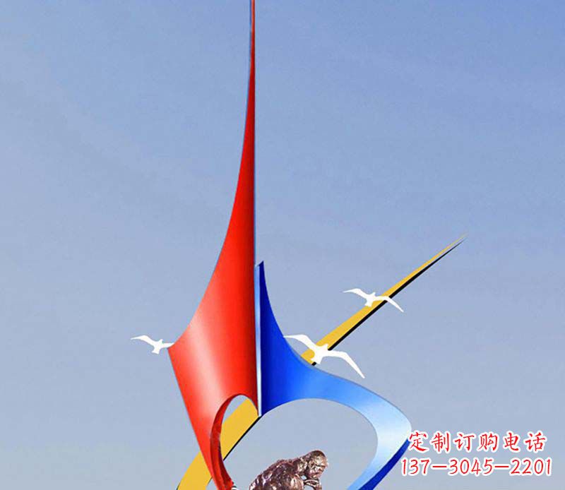 不锈钢飞翔景观雕塑