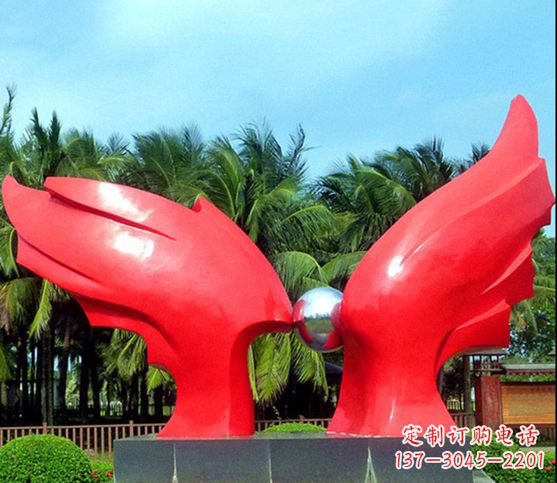 不锈钢飞鹰公园摆件