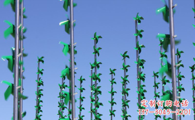 不锈钢风车景观雕塑