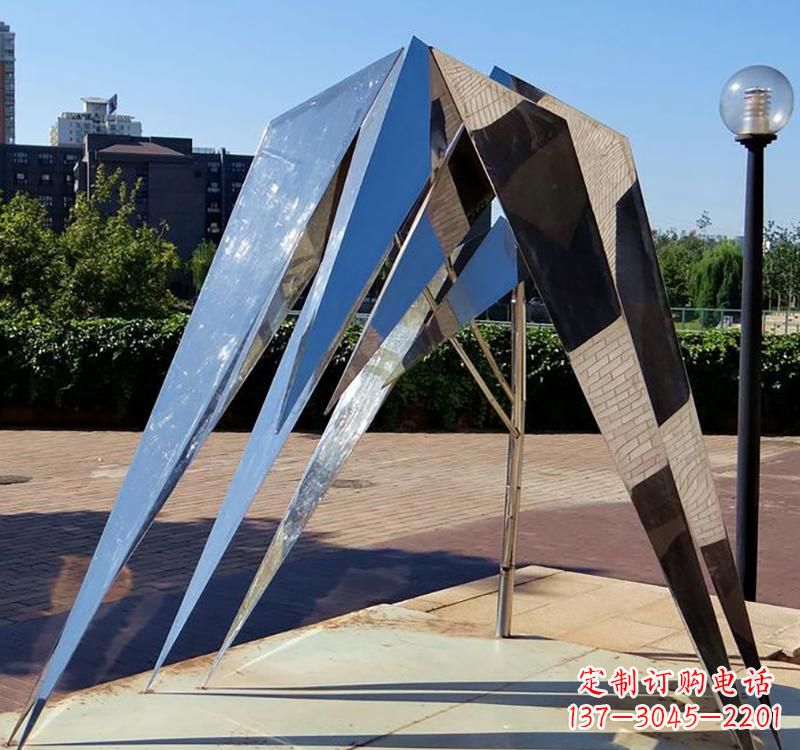不锈钢风竹景观雕塑