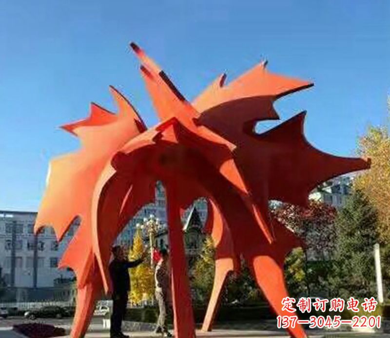 不锈钢枫叶公园景观雕塑