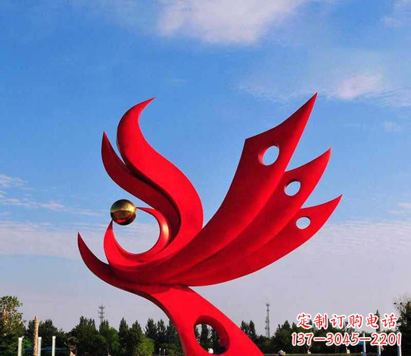不锈钢凤凰宝地雕塑