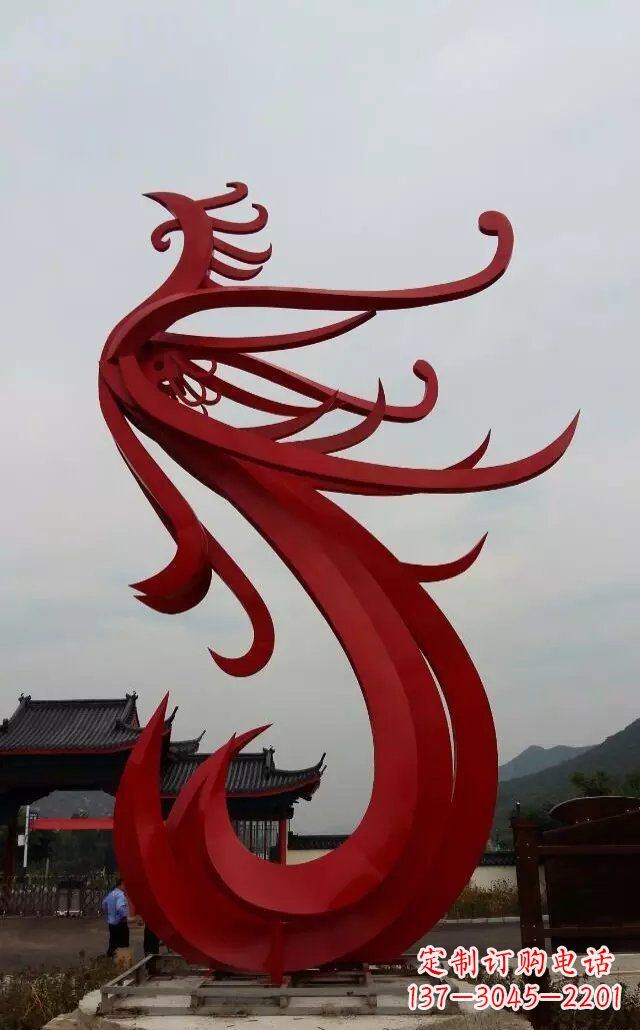 不锈钢凤凰大型抽象雕塑