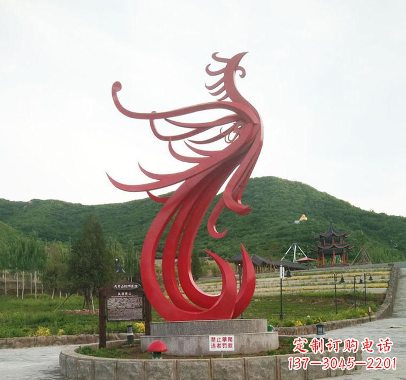 不锈钢凤凰抽象雕塑2