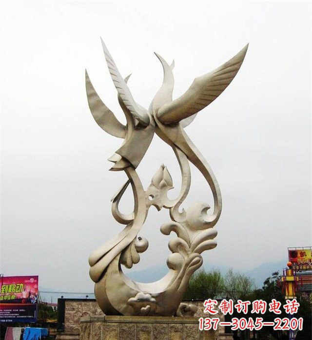 不锈钢凤凰雕塑供应