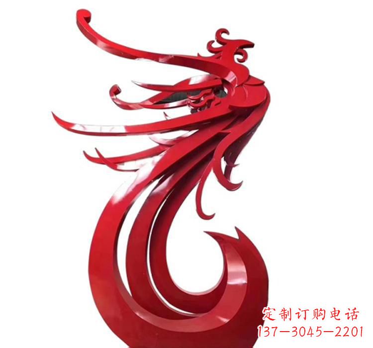 不锈钢凤凰景观雕塑 (2)