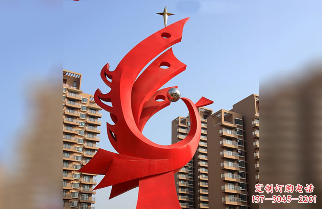 不锈钢凤鸣朝阳景观雕塑