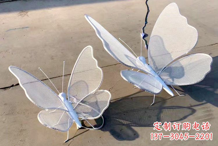 不锈钢钢丝网格蝴蝶雕塑摆件,可加灯带