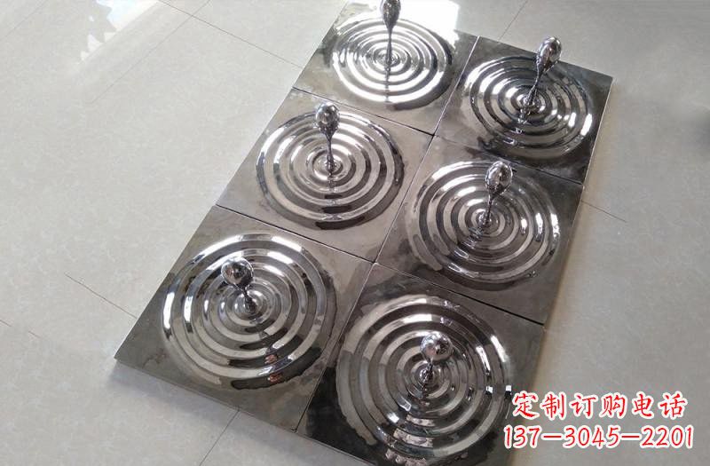 不锈钢公园波纹水滴雕塑