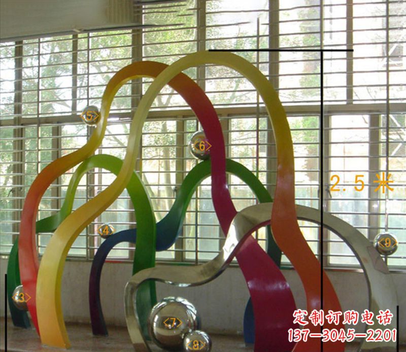 不锈钢公园彩带雕塑