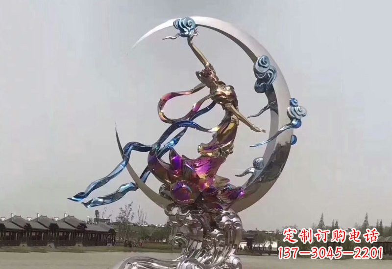 不锈钢嫦娥奔月雕塑 不锈钢嫦娥奔月雕塑