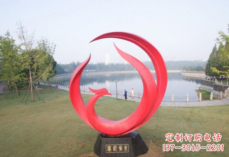 不锈钢公园抽象凤凰雕塑