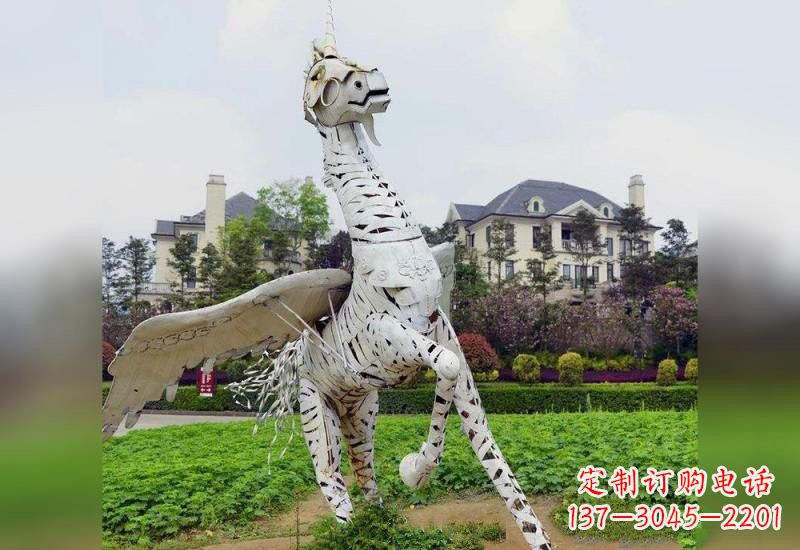 不锈钢公园抽象独角兽雕塑