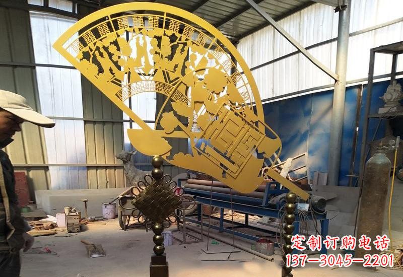 不锈钢公园抽象扇子雕塑