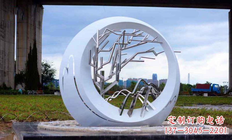 不锈钢公园抽象树枝雕塑
