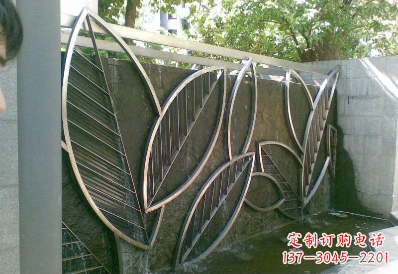 不锈钢公园抽象树叶雕塑