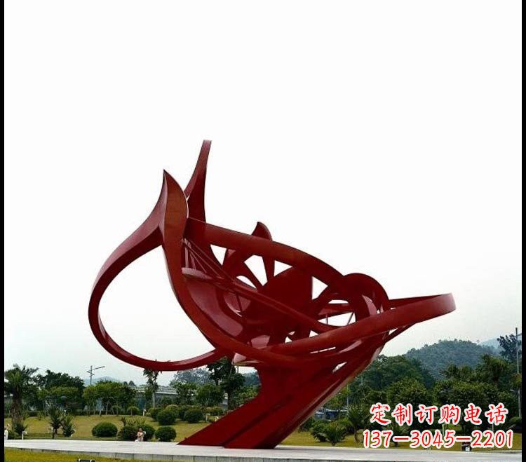 不锈钢公园大型抽象花朵雕塑