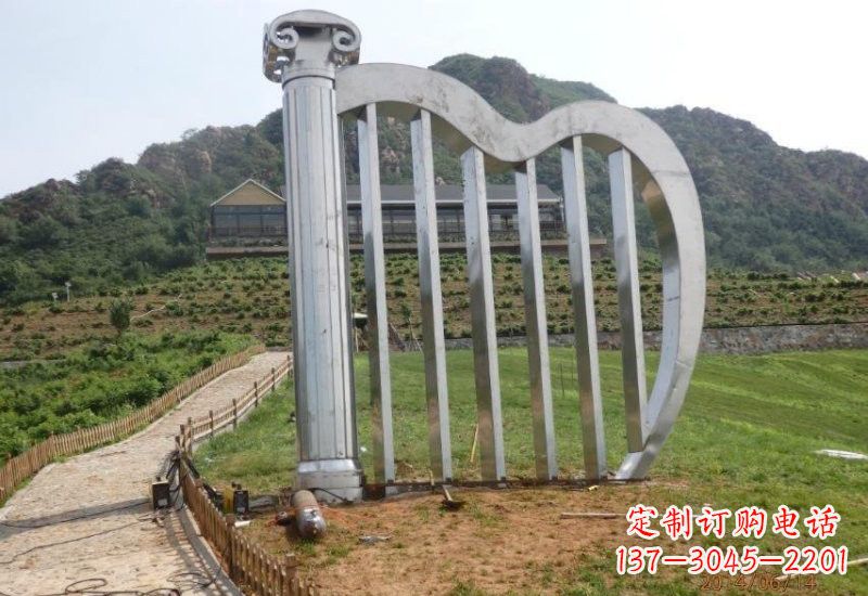 不锈钢公园大型抽象竖琴雕塑