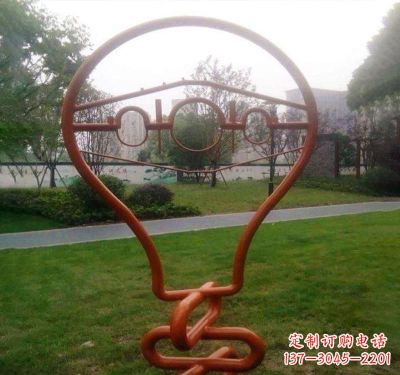 不锈钢公园灯泡雕塑