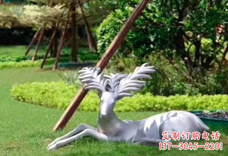 大角鹿雕塑 - 不锈钢/公园/动物/大角鹿 大角鹿雕塑 - 不锈钢/公园/动物/大角鹿