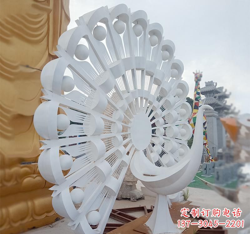 不锈钢公园动物孔雀雕塑