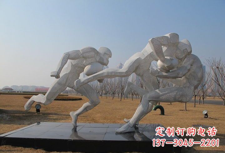 不锈钢橄榄球雕塑传承运动精神 不锈钢橄榄球雕塑传承运动精神