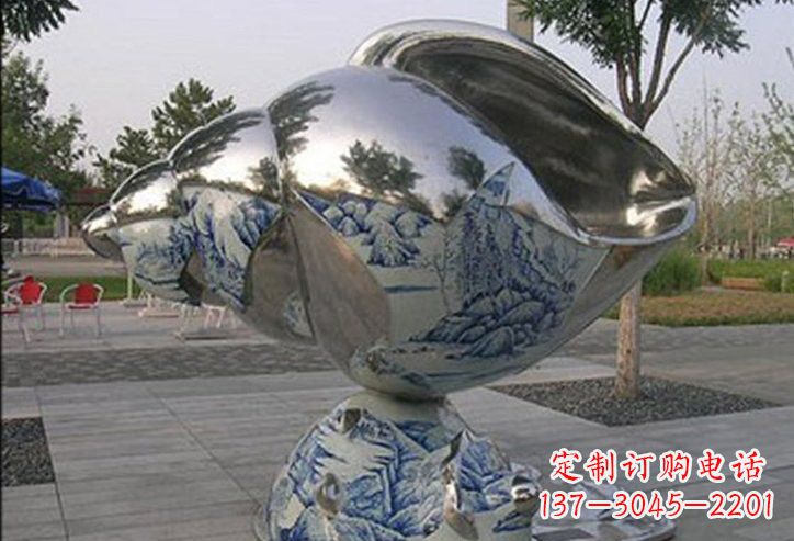 不锈钢公园海螺雕塑