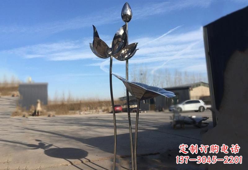 不锈钢公园荷花雕塑
