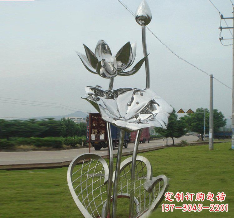 不锈钢公园荷花荷叶雕塑