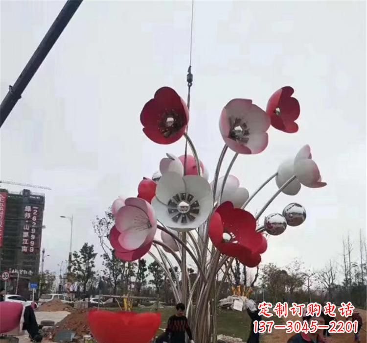 不锈钢公园花朵雕塑
