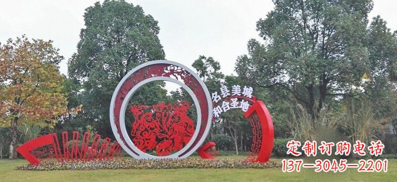 不锈钢公园剪纸雕塑
