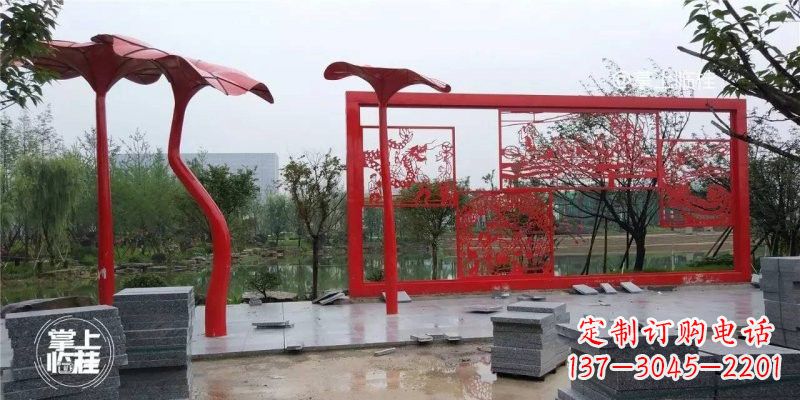 不锈钢公园剪纸龙凤雕塑