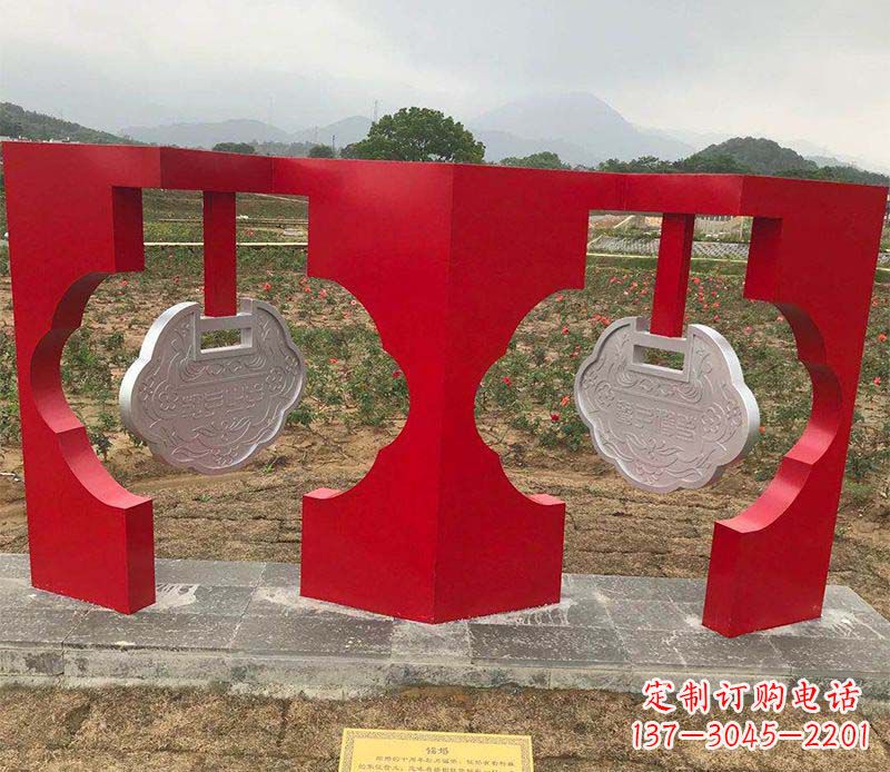不锈钢公园剪纸同心锁雕塑